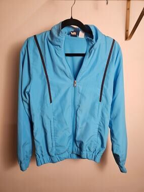 Reebok Light Blue Mesh-Lined Athletic Jacket